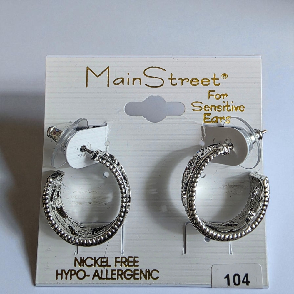MainStreet Silver Hoop Earrings for Women